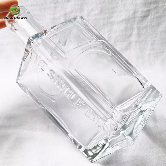 China Factory Manufacturer High Quality Wholesale Empty Clear Round 375ml 500ml 750ml Glass Bottle Wine Bottle Vodka Gin Rum Alcohol Whiskey Tequila Brandy