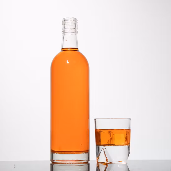 Пользовательские 500 мл 700 мл 750 мл Стеклянная бутылка Прозрачные пустые стеклянные бутылки Водка Виски Бренди Стеклянная бутылка Текила Джин Ликер Стеклянная бутылка