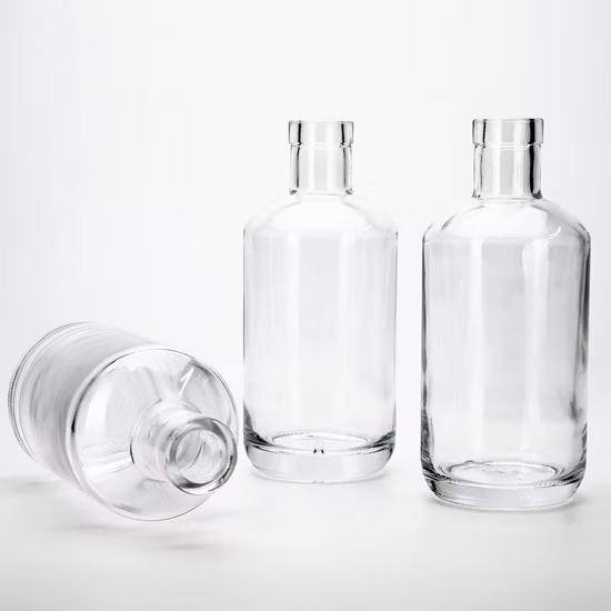 250 мл 375 мл 500 мл 750 мл 25 кл 50 кл 75 кл High Flint Роскошный водочный спиртной напиток Ром Текила Бренди Виски Стеклянная бутылка для вина Винтовая крышка Пробковая крышка Золотая наклейка Печать