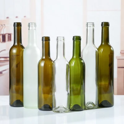 Высококачественные пустые 750 мл прозрачные антикварные бутылки для вина из зеленого бордоского стекла